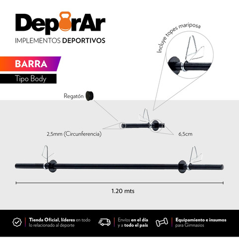 Imagen 4 de 9 de Kit Mancuernas Y Barra Con Tope A Rosca + 20 Kg Discos Pvc