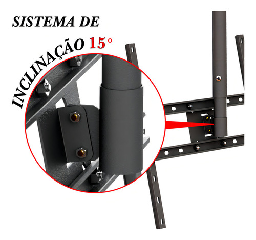 Suporte Teto Tv Receptor Vesa 600x400 Preto