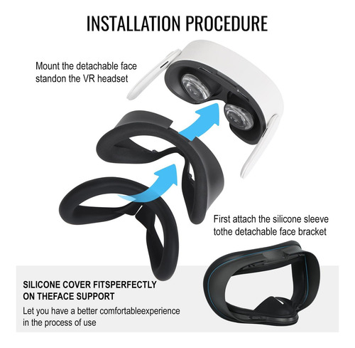 Almofada De Tampa Do Rosto De Silicone Vr Para Acessórios De