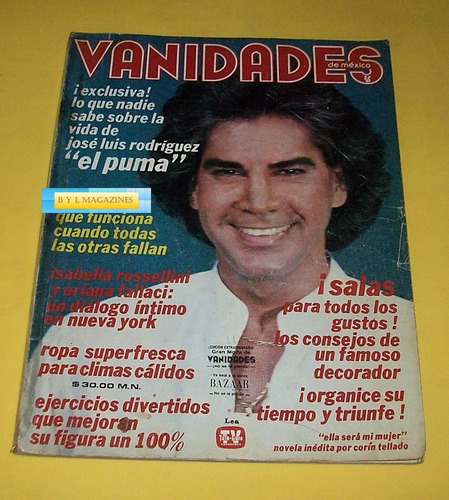 Jose Luis Rodriguez El Puma Revista Vanidades 1980