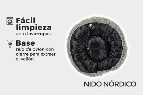 Catre Para Perro Nido Nórdico Colchon Moises Cama Eggys X L Color Gris