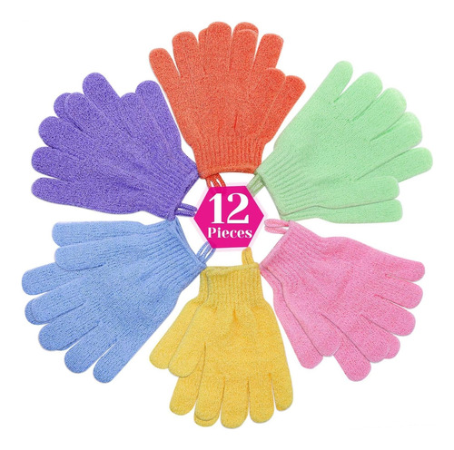 Guantes Exfoliantes, 6 Pares Guantes De Fregado Ducha G...