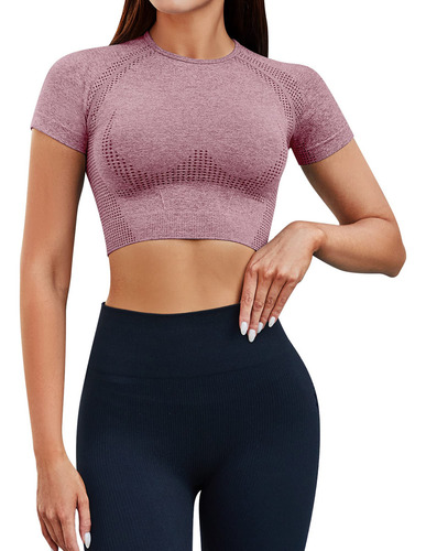 Top Corto De Entrenamiento Para Mujer Camiseta Deportiva De