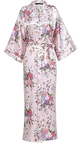 Camisón Con Estampado De Flores Para Mujer, Kimono, Vestido