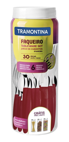 Imagem 2 de 4 de Faqueiro Ipanema Aço Inox 30 Peças Tramontina