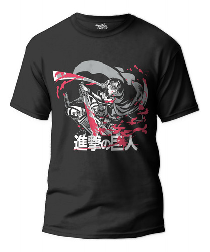 Polera De Anime Mangas - Levi - Estampada Unisex