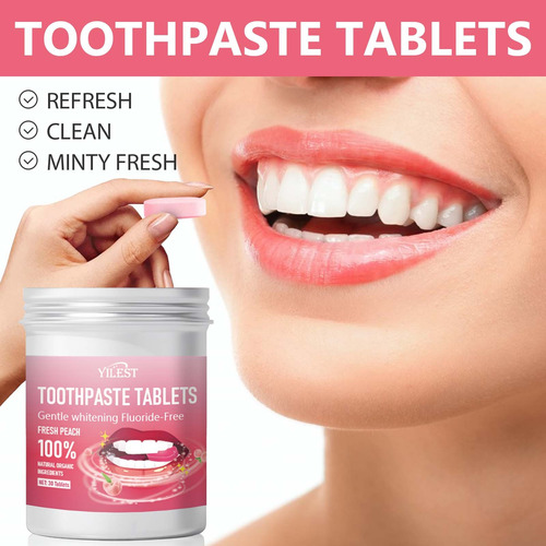 Pasta De Dientes X Peach Fresh En Tabletas, 30 Tabletas Brea