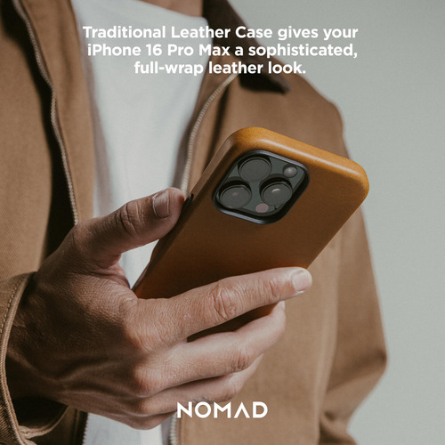 Capa De Couro Nomad iPhone 16 Pro Max English Tan Magsafe