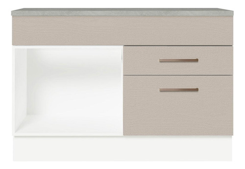 Gabinete Bajo Cocina Madesa Agata 120cm Con Encimera Bc Color Blanco/Crema