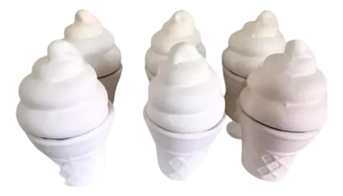 10 Mini Helados De Ceramica, Blancos Para Pintar