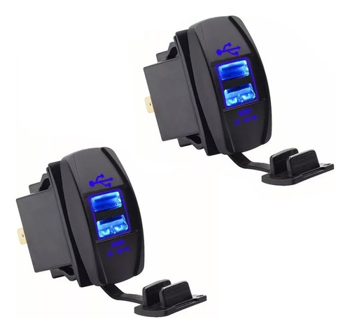 Interruptor De Cargador Usb Dual Iluminado, 2 Unidades, 12 V