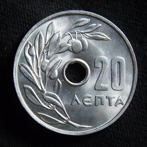 Grecia 20 Leptas 1969 Sin Circular Km 79 Olivo