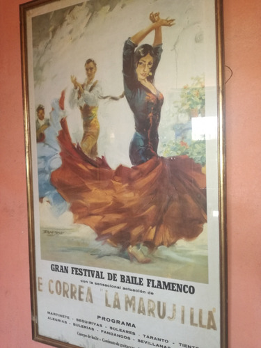 Cartel Antiguo Español Grande 