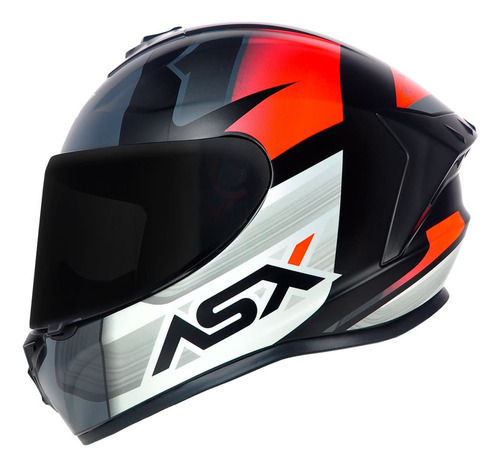 Capacete Asx Draken Striker Preto/grafite/vermelho