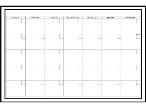 Pizarras Y Tableros  Calendario Grande Blanco Mensual