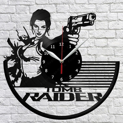 Reloj Corte Laser 2898 Tomb Raider Mujer Con Pistola En Mano