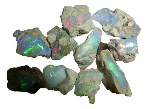 Mineral De Colección Ópalo Etíope En Bruto 10 Piezas