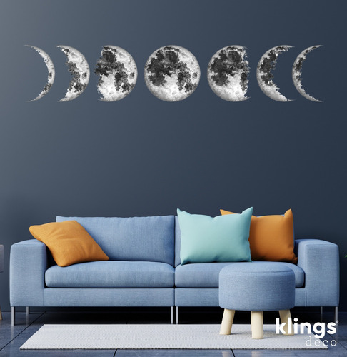 Imagen 3 de 8 de Vinilos Decorativos Fases Luna Respeldar Eclipse Galaxia