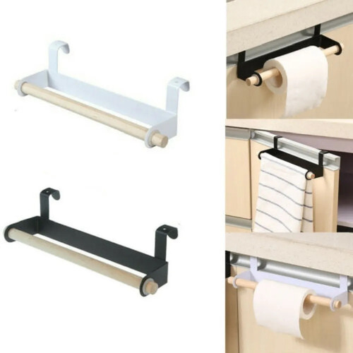 Imagem 6 de 7 de Suporte Porta Rolo De Papel Toalha Branco Ou Preto Cozinha