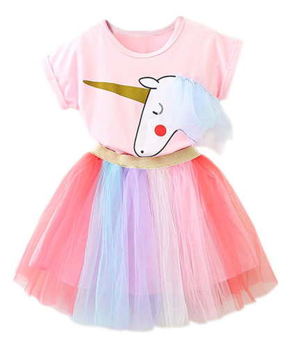 Vestido Para Niñas, Falda, Unicornio, Fiesta, Ropa Para Niño