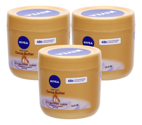 Crema Corporal Nivea Para Piel Seca, 13.5 fl Oz, 3 Unidade.