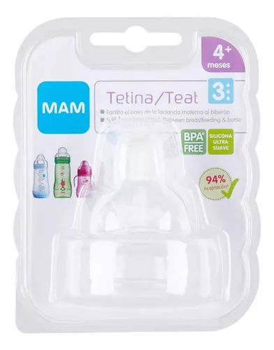 Tetina Mamila Mam Nivel 3 Para 4 Meses+ 2 Piezas