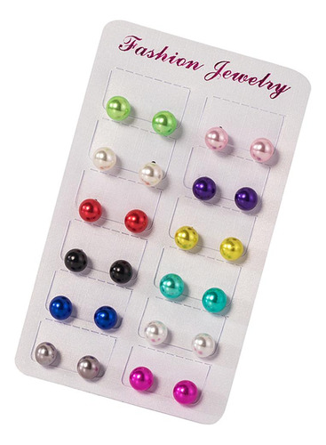 Paquete De 5-6 12 Pares De Aretes De Perlas Surtidas Aretes