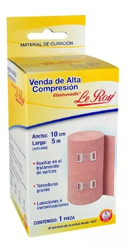 Venda De Alta Compresión Elastomedic 10cm X 5m Le Roy 1 Pza