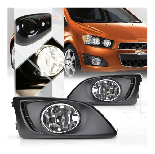 Par De Faros Antiniebla Chevrolet Aveo 2011 - 2015 Lente Cla