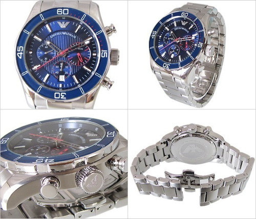 Relógio Empório Armani Ar5933 Azul Original Eua Cronografo
