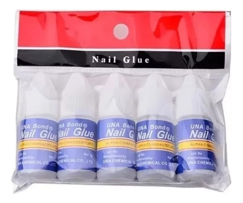 5 Pegantes Para Uñas Postizas Nail Glue Tips 3g