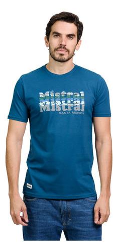 Remera Estampada En El Frente Moda Hombre Mistral 10140-4