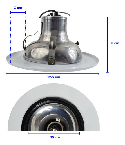 Spot 8cm Color Blanco Para Bote Integral De 75w