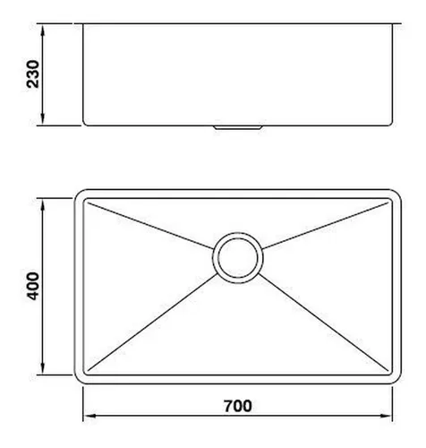 Cuba Mekal Straight Line Lr70 70x40 Acero cepillado