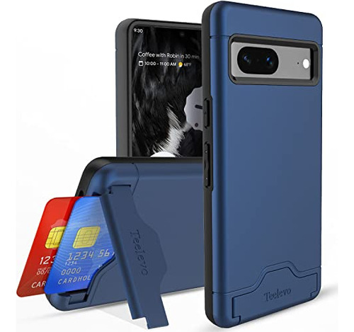 Funda Cartera Para Google Pixel 7 Navy Azul Dual Layer