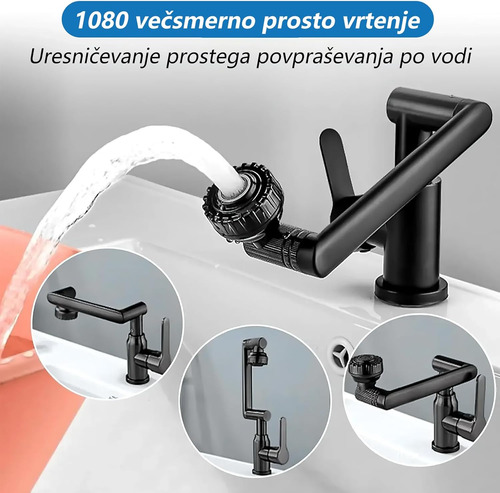 Llave Mezcladora Monomando Para Lavabo Baño Giratorio 1080°