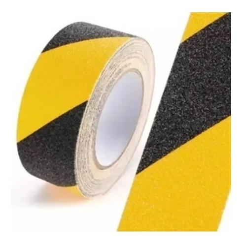 Cinta Antiresbalante Negra Y Amarillo 2   50mm  X 5 Mts Zasc