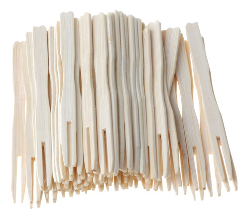 Tenedores Desechables De BambĂș Para Frutas, De Madera, Para