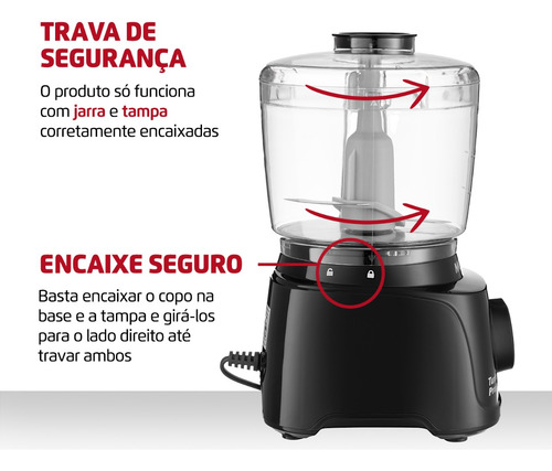 Mini Processador Mondial Turbo Pratic Mp-16-b Preto 220v
