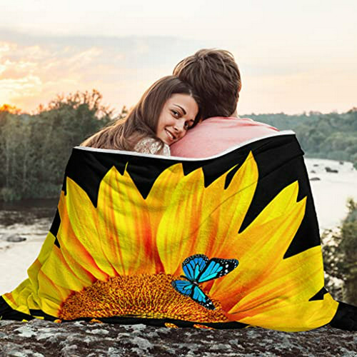 Manta De Girasoles Suave 80 X60 Regalo Para Niños Y Adultos