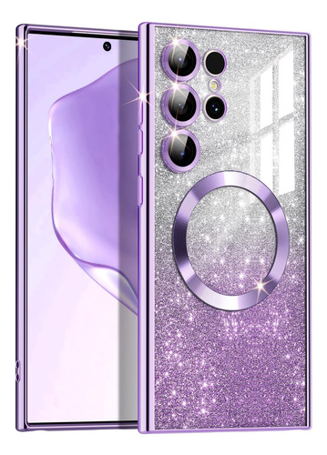 Funda Violeta Con Glitter Para Samsung Galaxy S24 Ultra