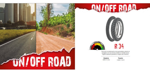 Par Pneu + 2x Camaras 130/80-17 + 90/90-21 R34 On Off Trail