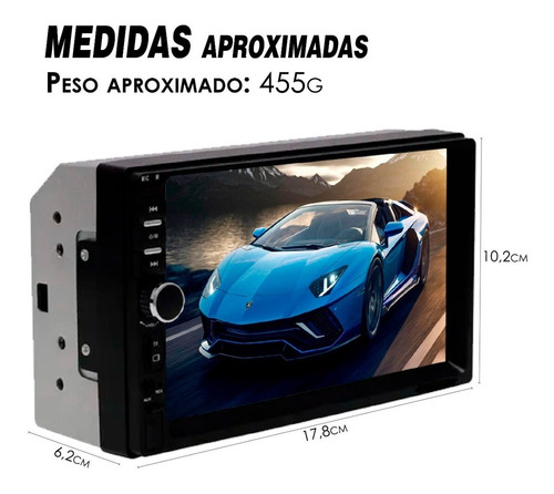 Central Multimídia Mp5 2 Din Espelha Ios Android Universal