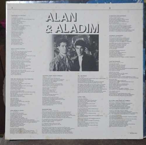 Lp Alan & Aladim- 1991 Com Encarte Sertanejo Zerado