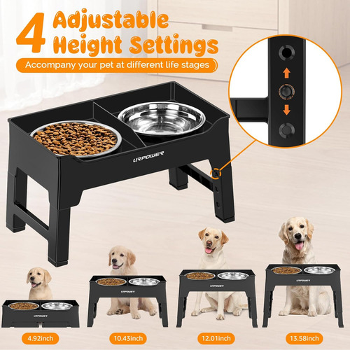 Urpower Cuencos Elevados Para Perros A Prueba De Suciedad...