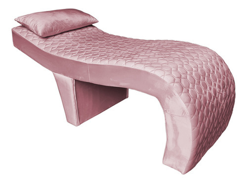 Maca Estética Ergonômica Matelassê 0,70m Isabella Veludo Cor Rosa Bebê