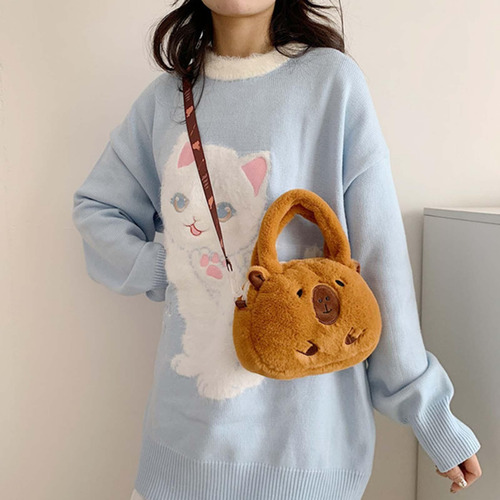 Bolso Bandolera De De Felpa Para Mujer, Bolso Suave Para