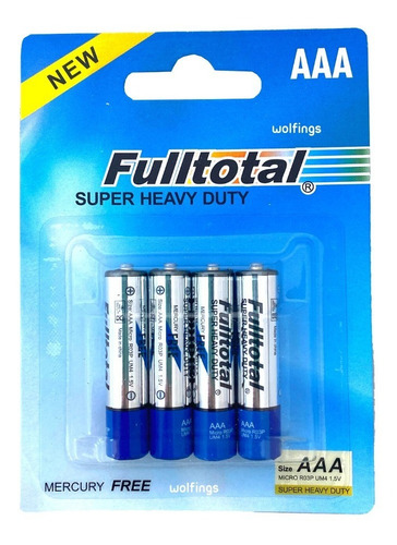 Imagen 8 de 10 de 4 Pilas Aaa Super Heavy Duty Fulltotal P/ Controles Radios