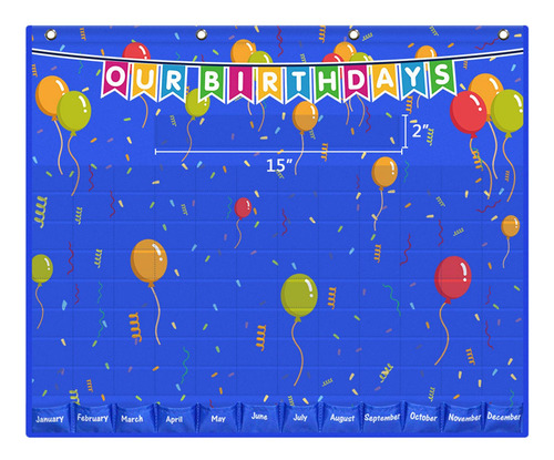 Carta De Bolsillo De Cumpleaños Azul Para Niños Boletín