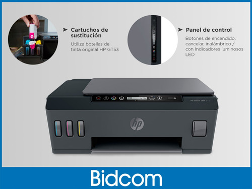 Impresora Multifuncion Hp Smart Tank 515 Continuo Color Wifi Color Negro